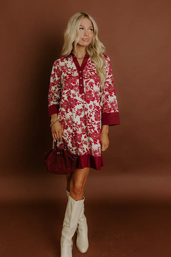 Sweet Harmony Floral Mini Dress in Wine sold by Impressions product image thumbnail 5