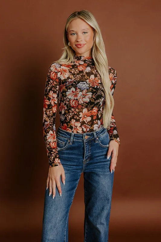 Vineyard Luxe Floral Mesh Top sold by Impressions