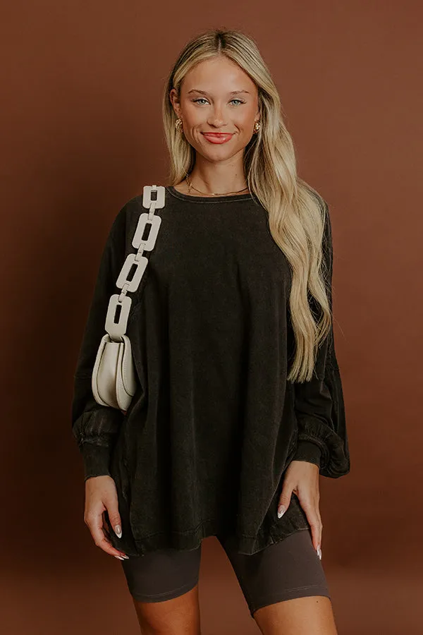 Cozy Comforts Vintage Wash Oversized Tee in Black sold by Impressions product image thumbnail 4