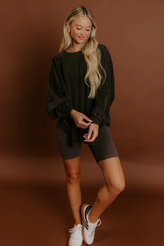 Cozy Comforts Vintage Wash Oversized Tee in Black sold by Impressions