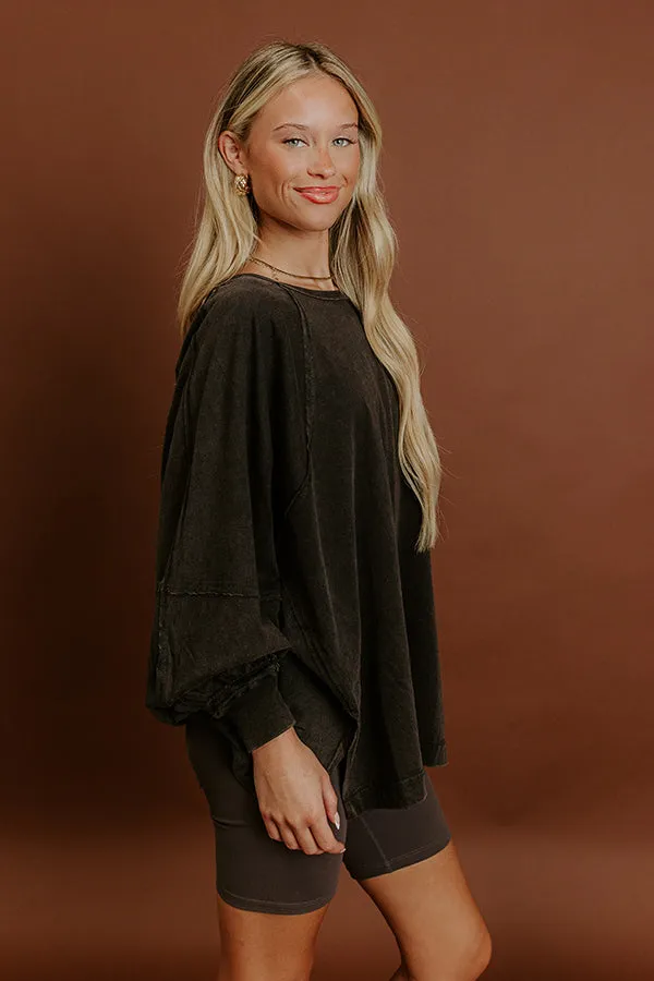 Cozy Comforts Vintage Wash Oversized Tee in Black sold by Impressions product image thumbnail 5
