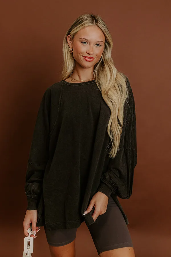Cozy Comforts Vintage Wash Oversized Tee in Black sold by Impressions product image thumbnail 3