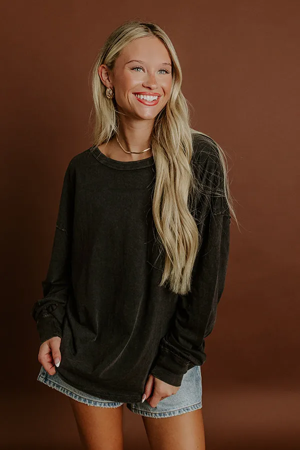 The Essential Oversized Vintage Wash Tee in Black sold by Impressions