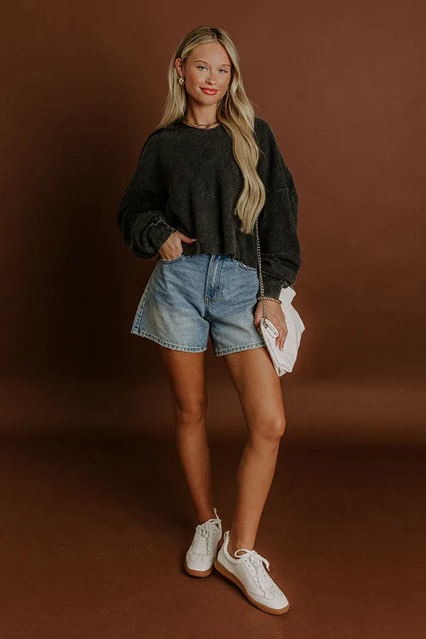 Cafe Cozy Waffle Knit Hoodie in Vintage Black sold by Impressions product image thumbnail 4