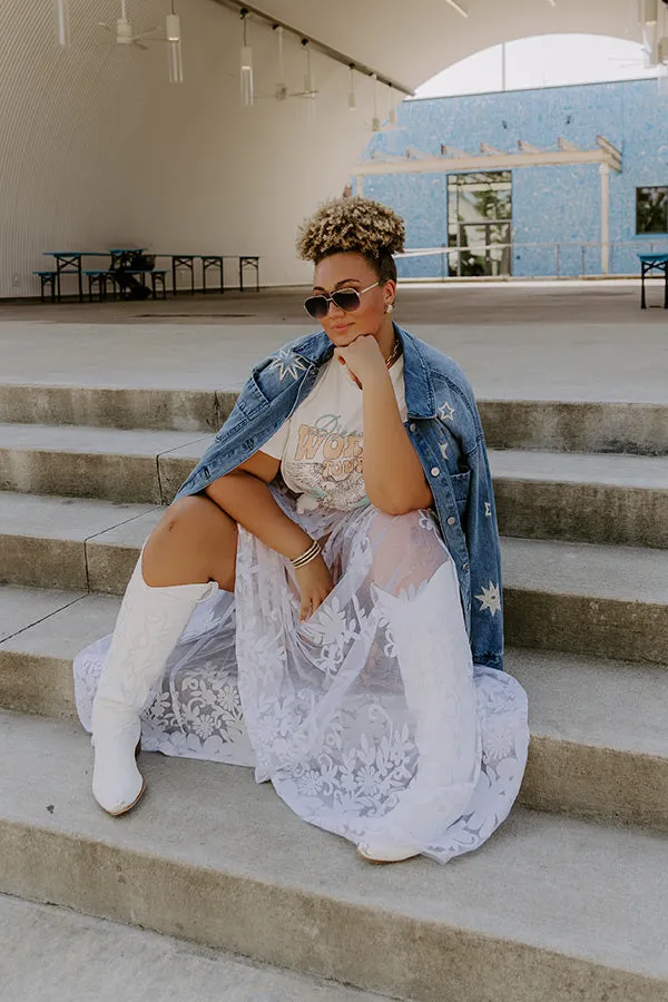 RISEN Starry Oversized Embroidered Denim Jacket Curves sold by Impressions product image thumbnail 3