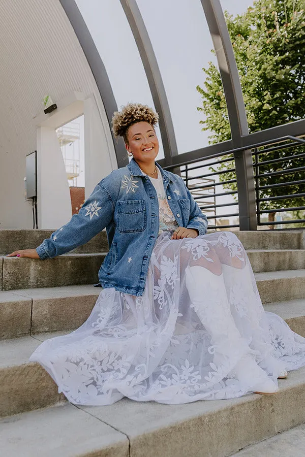 RISEN Starry Oversized Embroidered Denim Jacket Curves sold by Impressions product image thumbnail 4