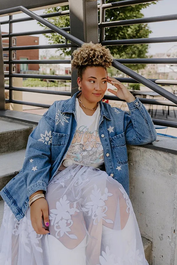 RISEN Starry Oversized Embroidered Denim Jacket Curves sold by Impressions product image thumbnail 5