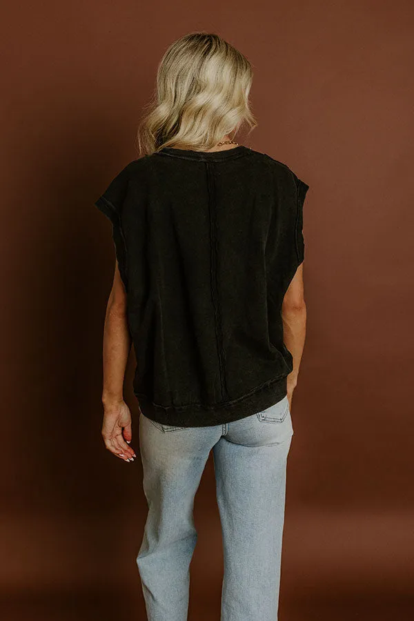 Casual Charm Vintage Wash Top in Vintage Black sold by Impressions product image thumbnail 4