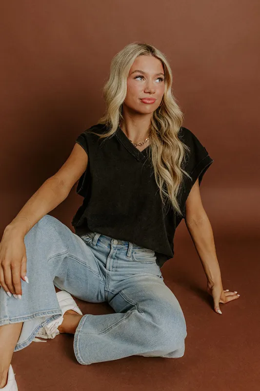 Casual Charm Vintage Wash Top in Vintage Black sold by Impressions