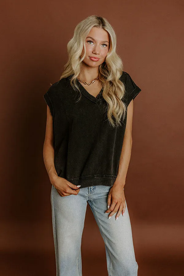 Casual Charm Vintage Wash Top in Vintage Black sold by Impressions product image thumbnail 2