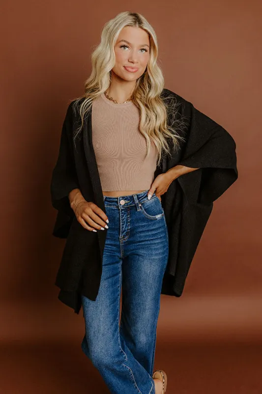 Cuddle Season Knit Cardigan in Black sold by Impressions