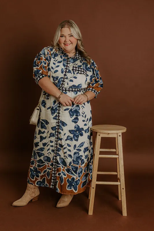 Meadow Daydream Floral Midi Dress Curves sold by Impressions