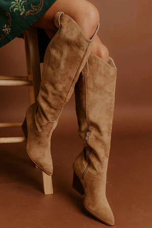 The Barcelona Faux Suede Knee High Boot in Camel sold by Impressions product image thumbnail 2