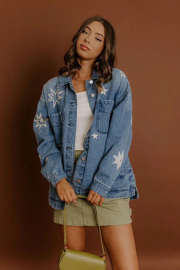 RISEN Starry Oversized Embroidered Denim Jacket sold by Impressions product image thumbnail 4