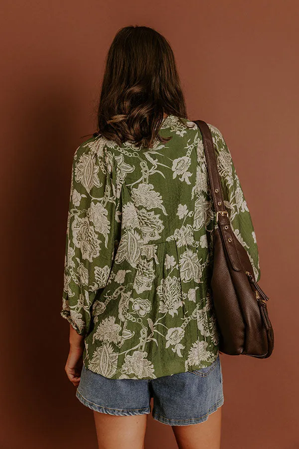 Simply Charming Floral Top in Olive sold by Impressions product image thumbnail 5