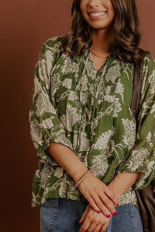 Simply Charming Floral Top in Olive sold by Impressions product image thumbnail 2