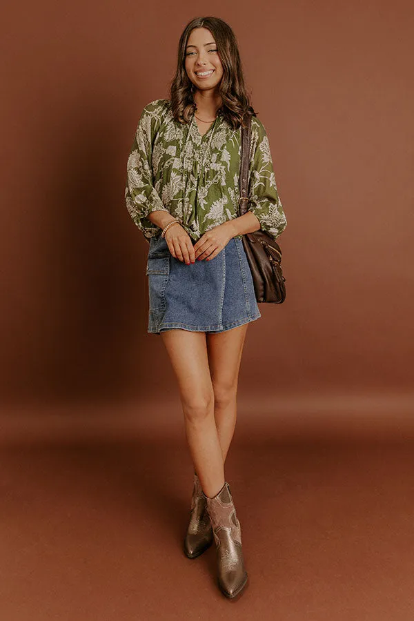 Simply Charming Floral Top in Olive sold by Impressions product image thumbnail 3