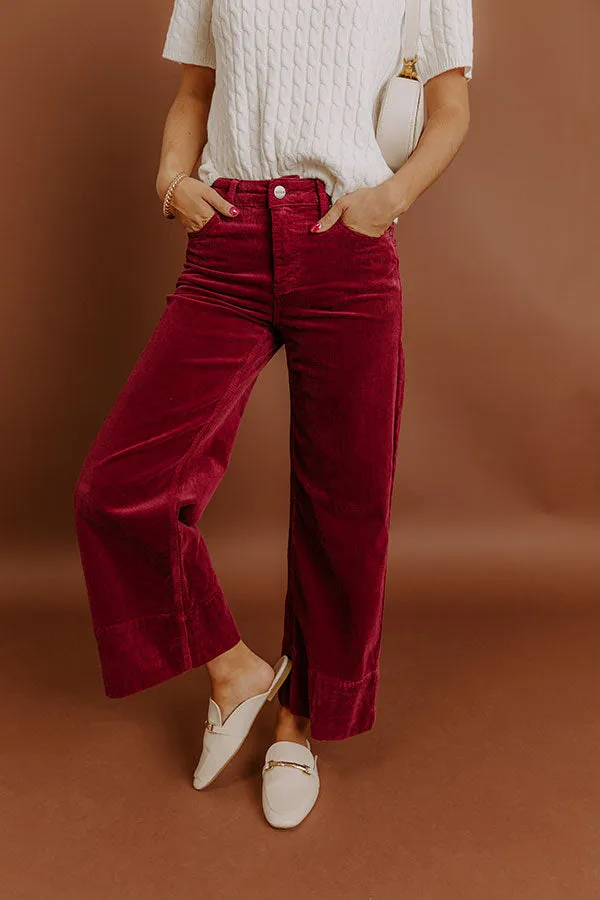 RISEN Kinsley High Waist Corduroy Wide Leg Pants in Wine sold by Impressions product image thumbnail 2