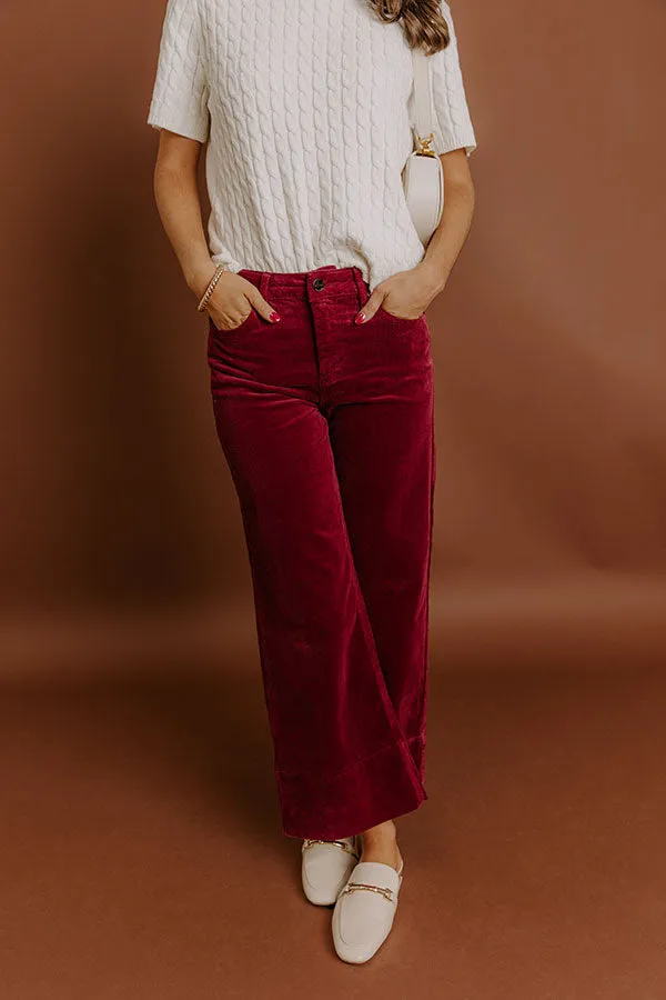 RISEN Kinsley High Waist Corduroy Wide Leg Pants in Wine sold by Impressions product image thumbnail 3
