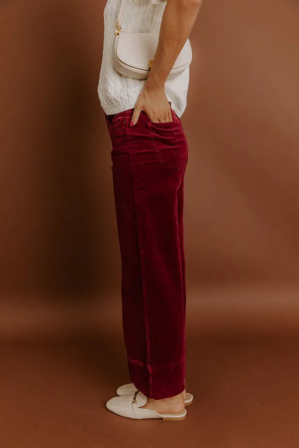 RISEN Kinsley High Waist Corduroy Wide Leg Pants in Wine sold by Impressions product image thumbnail 4