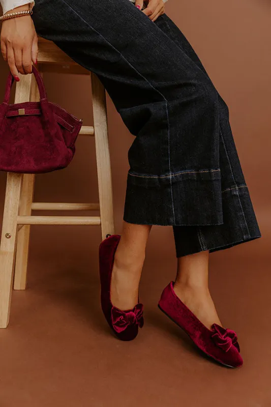 Sugar Rush Velvet Flats in Merlot sold by Impressions