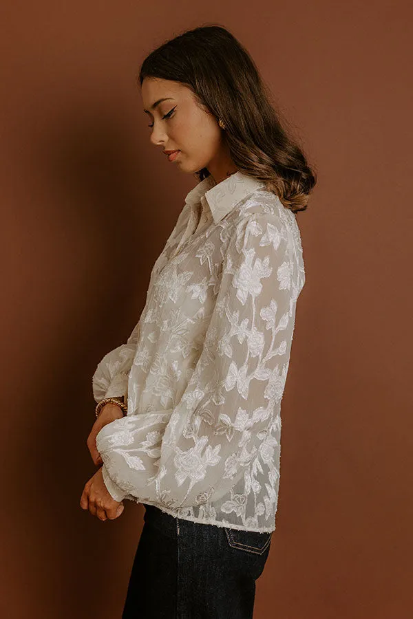 Modern Edge Floral Applique Button Up Top sold by Impressions product image thumbnail 3