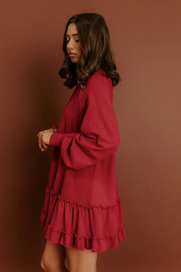 Kind Eyes Eyelet Mini Dress in Red sold by Impressions product image thumbnail 4