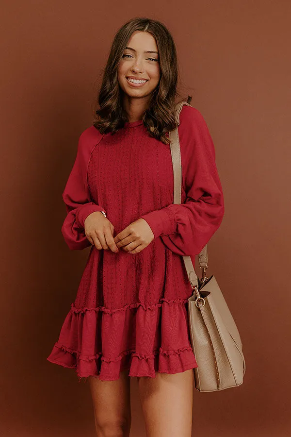 Kind Eyes Eyelet Mini Dress in Red sold by Impressions product image thumbnail 2