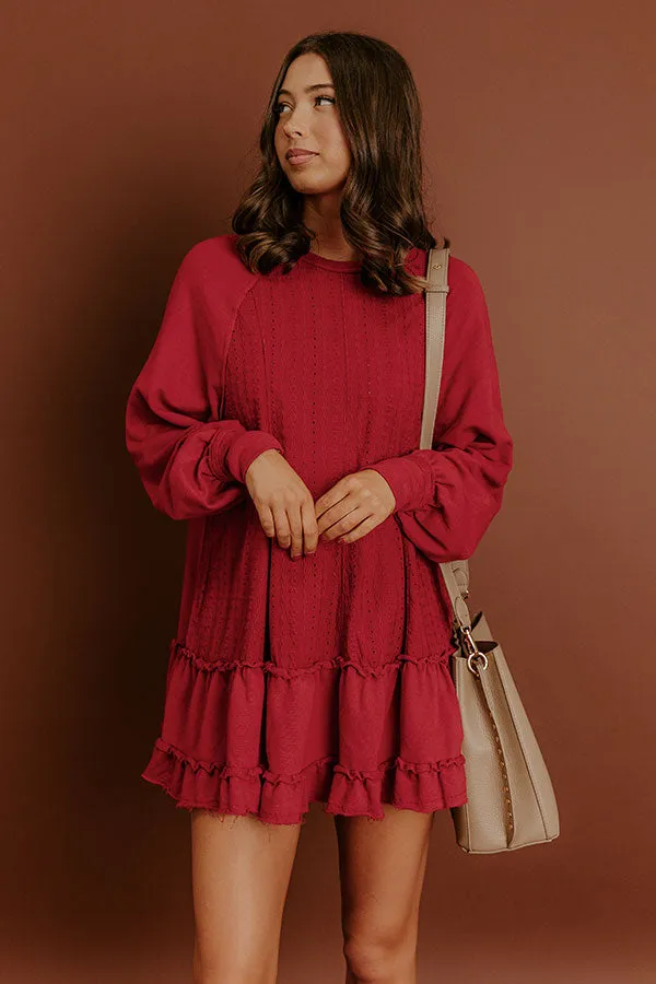 Kind Eyes Eyelet Mini Dress in Red sold by Impressions product image thumbnail 3
