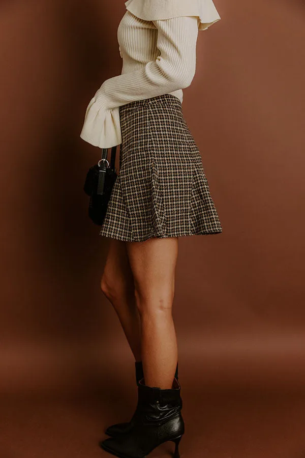 The Chloe High Waist Houndstooth Mini Skirt sold by Impressions product image thumbnail 5