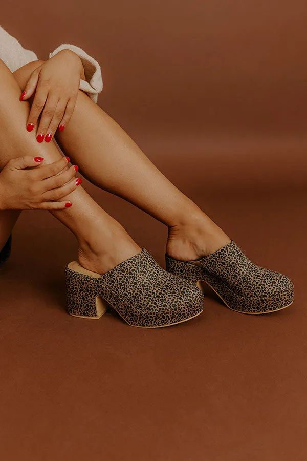 Jayde Faux Suede Platform Clog Heels in Leopard sold by Impressions
