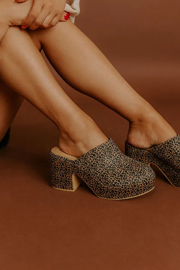 Jayde Faux Suede Platform Clog Heels in Leopard sold by Impressions product image thumbnail 2