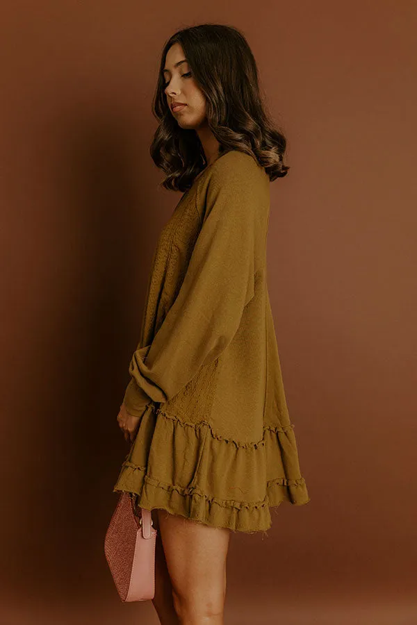 Kind Eyes Eyelet Mini Dress in Brown sold by Impressions product image thumbnail 4