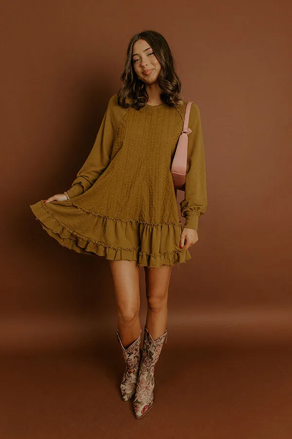 Kind Eyes Eyelet Mini Dress in Brown sold by Impressions
