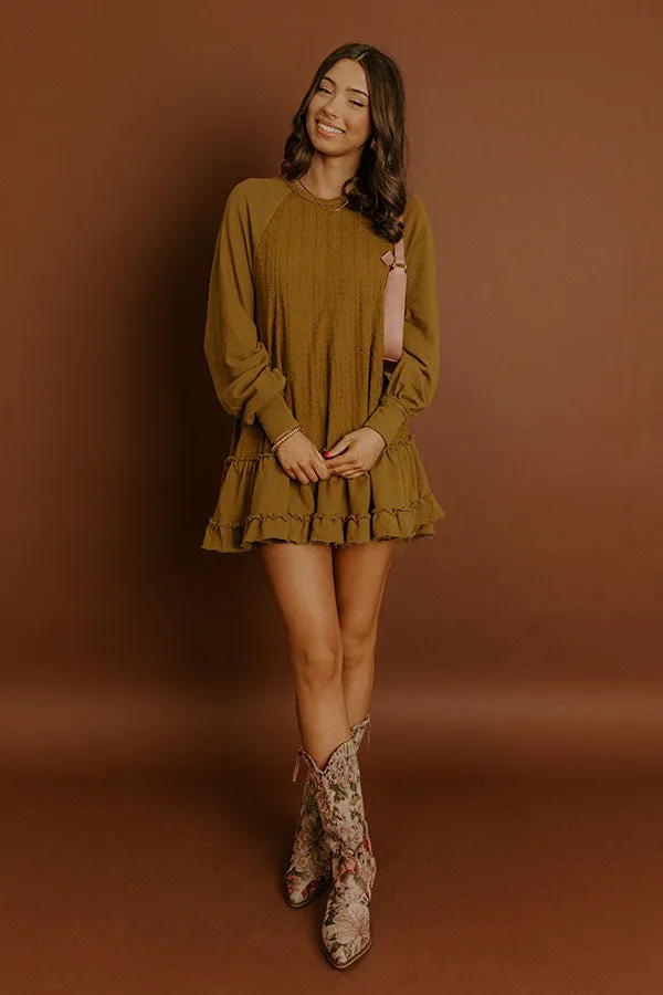 Kind Eyes Eyelet Mini Dress in Brown sold by Impressions product image thumbnail 3