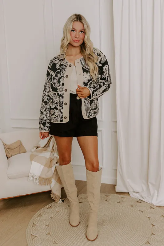 City Nights Floral Quilted Jacket made by entro