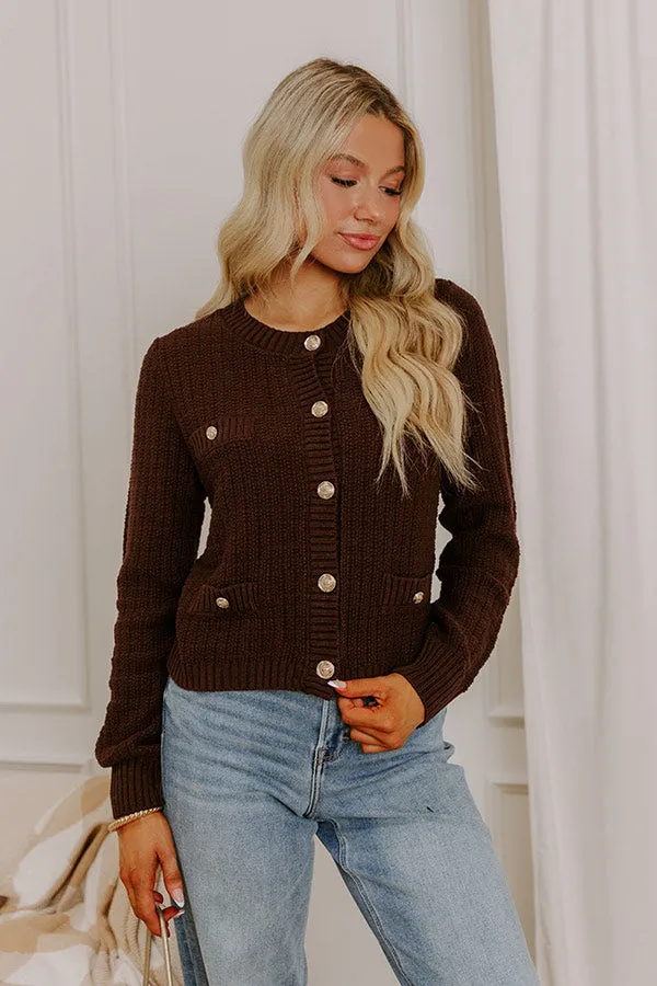 Posh Moment Knit Cardigan in Chestnut sold by Impressions product image thumbnail 4