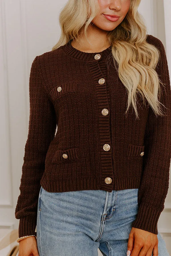 Posh Moment Knit Cardigan in Chestnut sold by Impressions product image thumbnail 2