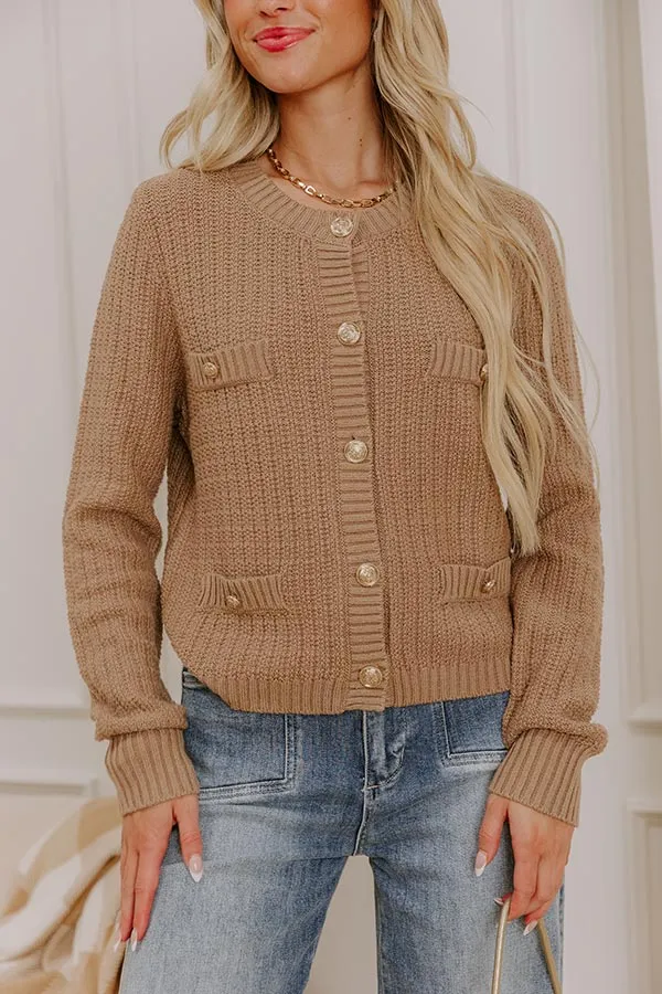 Posh Moment Knit Cardigan in Mocha sold by Impressions product image thumbnail 2