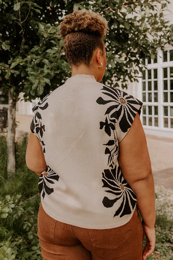 City Bloom Floral Knit Top in Iced Latte Curves sold by Impressions product image thumbnail 3