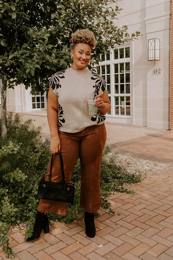 City Bloom Floral Knit Top in Iced Latte Curves sold by Impressions product image thumbnail 4