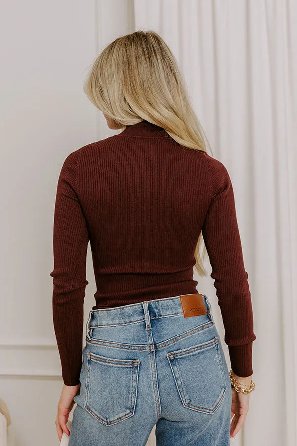 Simply Chic Ribbed Bodysuit in Chestnut sold by Impressions product image thumbnail 5