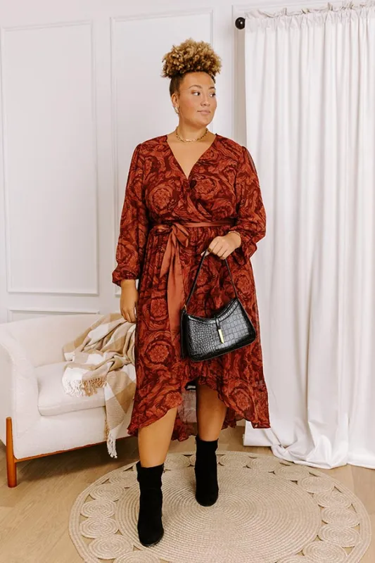 Autumn Reverie Floral High-Low Dress Curves sold by Impressions