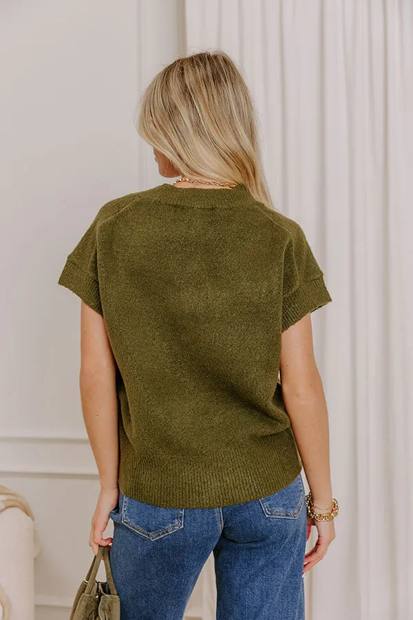 Hayride Cutie Knit Sweater Top in Olive sold by Impressions product image thumbnail 4