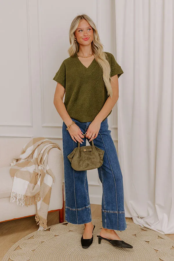 Hayride Cutie Knit Sweater Top in Olive sold by Impressions product image thumbnail 5