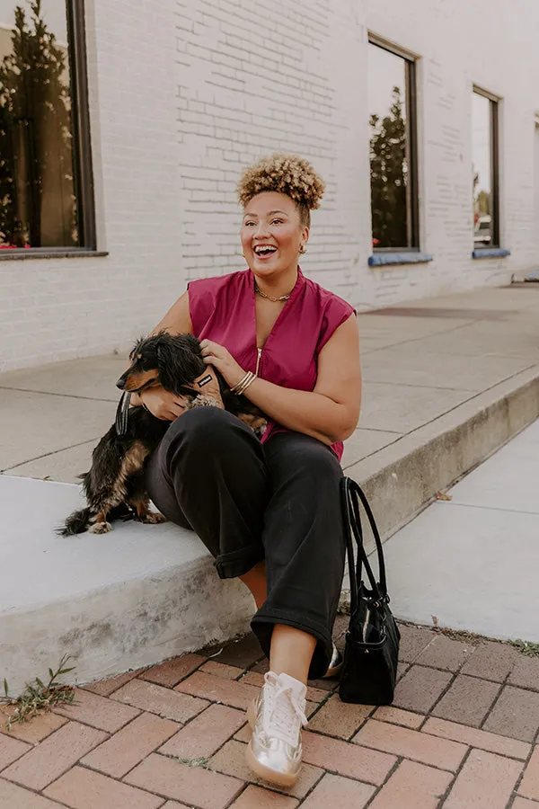 Chic Ensemble Peplum Top in Wine Curves sold by Impressions product image thumbnail 3