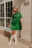 Cafe On Fifth Denim Mini Dress in Green sold by Impressions