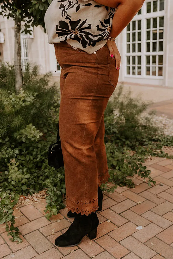 The Georgia High Waist Eyelet Pants in Chocolate Curves sold by Impressions product image thumbnail 5