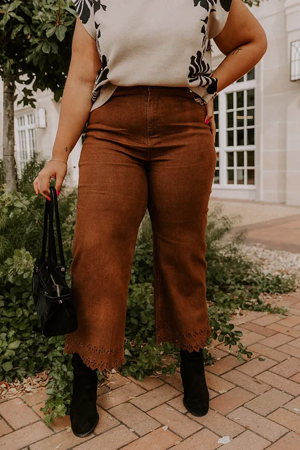 The Georgia High Waist Eyelet Pants in Chocolate Curves sold by Impressions product image thumbnail 2