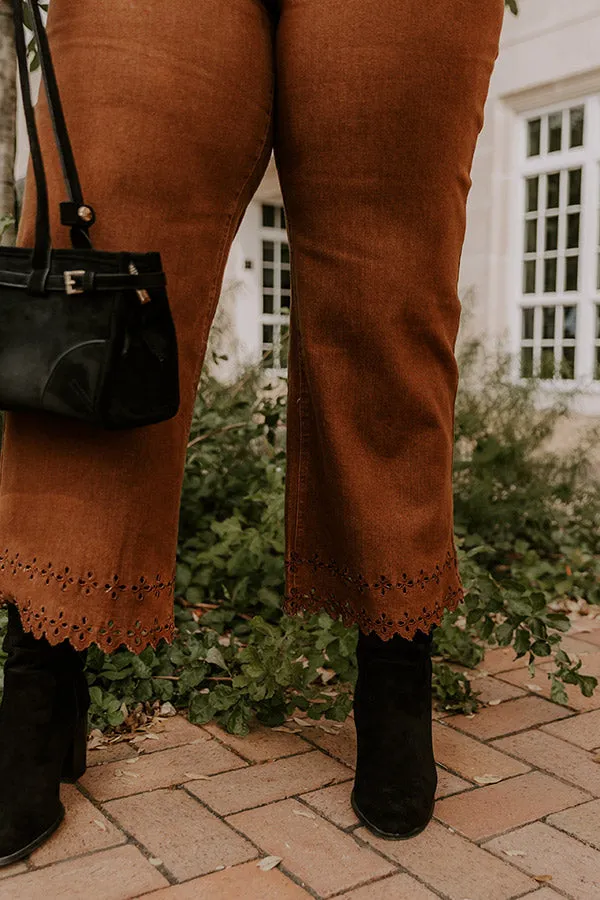 The Georgia High Waist Eyelet Pants in Chocolate Curves sold by Impressions product image thumbnail 3